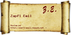 Zapfl Emil névjegykártya